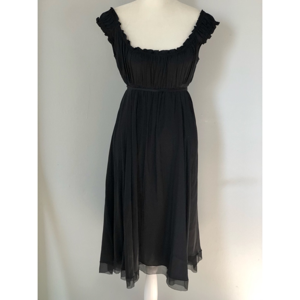 Elie Tahari Silk Off the Shoulder Babydoll…